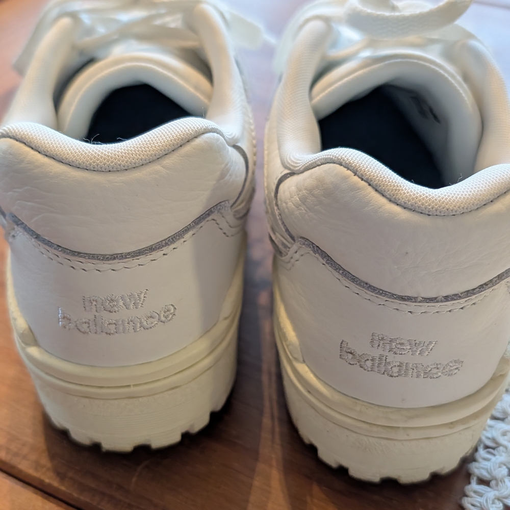 White Leather New Balance Sneakers - Picture 3 of 6